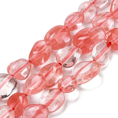 Cherry Quartz Glass Beads Strands LS-G-P497-01A-10-1