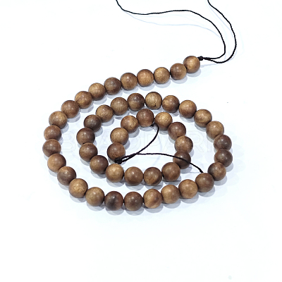 Natural Sandalwood Beads Strands X-WOOD-F008-02-C-1