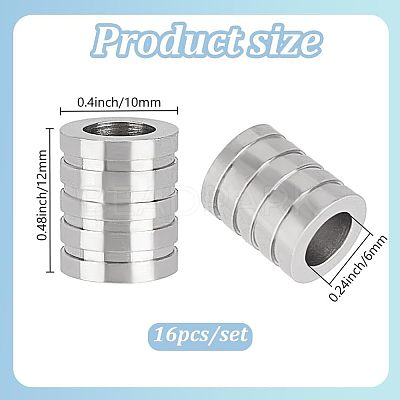 16Pcs Stainless Steel Beads STAS-DR0001-08-1