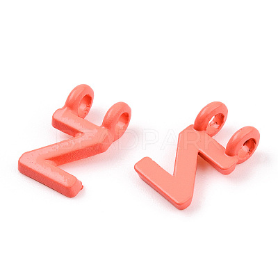 Rack Plating Spray Painted Alloy 2-Loop Link Pendants PALLOY-N176-01Z-1