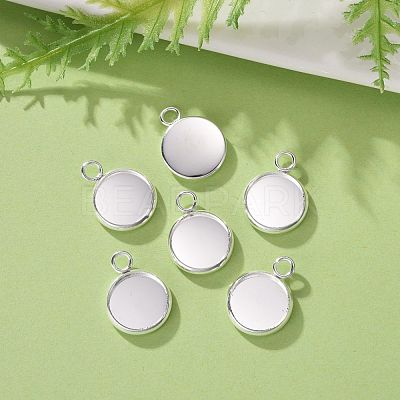 304 Stainless Steel Pendant Cabochon Settings STAS-F191-14S-B-1
