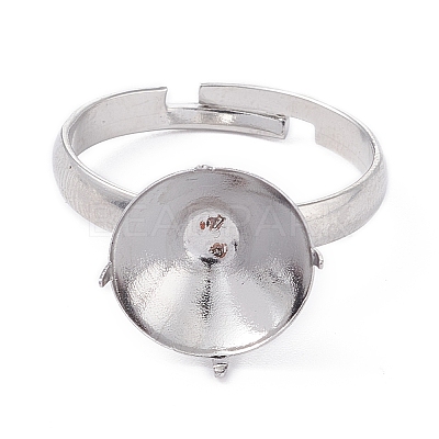 Tarnish Resistant Adjustable 304 Stainless Steel Finger Rings Components X-STAS-F274-05P-1