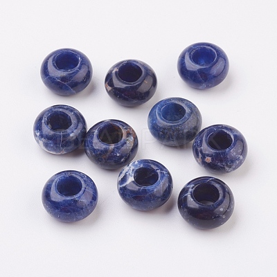 Natural Sodalite European Beads G-G740-14x8mm-02-1