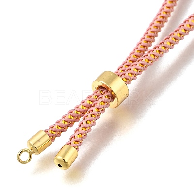 Braided Cotton Cord Slider Bracelet Making MAK-R001-01G-02-1