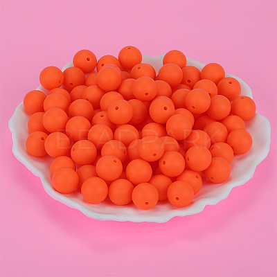 Round Silicone Focal Beads SI-JX0046A-37-1