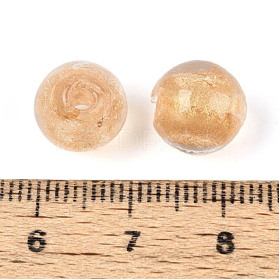 Handmade Gold Foil Glass Beads LAMP-C004-03G-1