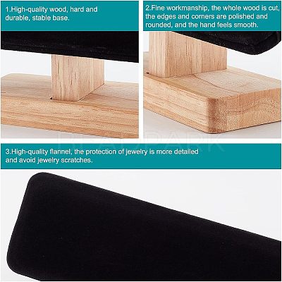Bamboo Velvet T-Bar Bracelet Display Stands BDIS-WH0002-08-1