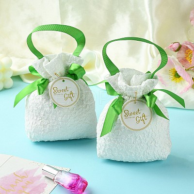 Cloth High Jacquard Flower Sugar Gift Drawstring Bags with Handle ST-CJ0004-01D-1