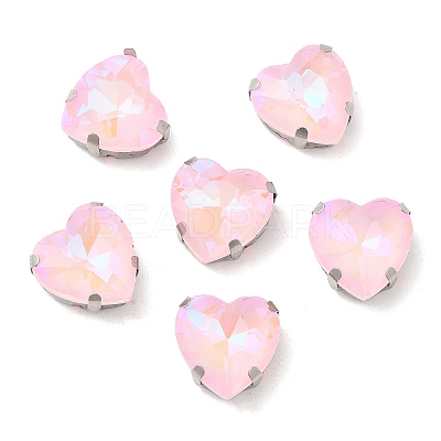 Mocha Fluorescent(MI) Heart Sew on Rhinestone GGLA-C001-01A-P01-1