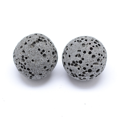 Unwaxed Natural Lava Rock Beads G-F325-14mm-18-1