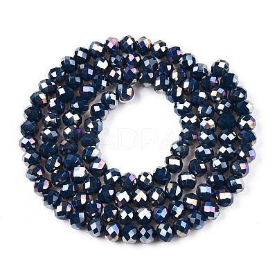 Electroplate Glass Beads Strands EGLA-A04-P6mm-B16-1