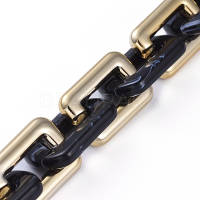Handmade CCB Plastic Boston Link Chains AJEW-JB00683-07-1