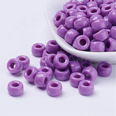 Opaque Acrylic European Large Hole Beads PL338-7-1