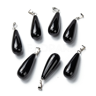 Natural Obsidian Pendants G-F707-08-1