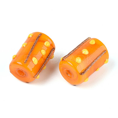 Handmade Gold Foil Glass Bumpy Beads LAMP-ZX003-12-07-1