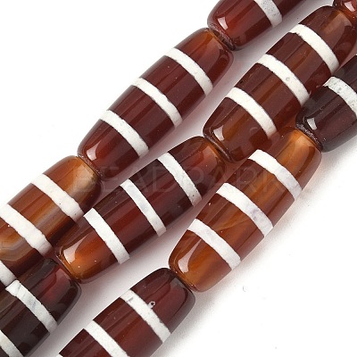 Rice Shape Tibetan Style dZi Beads Strands G-A269-A09-01-1