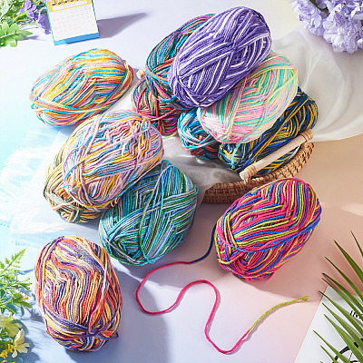 Light Gradient Segment Dyed Polyester Yarn DIY-TADJ0002-005L-1