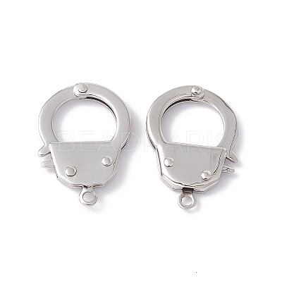 Tarnish Resistant 304 Stainless Steel Handcuff Clasps STAS-D009-02-1
