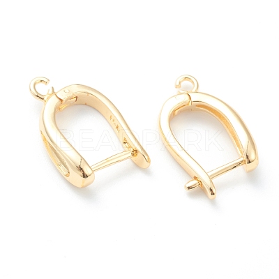 Brass Hoop Earring Findings with Latch Back Closure KK-H754-01G-1