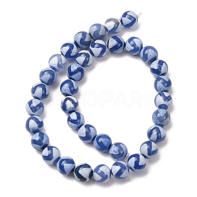Natural Tibetan Wave Pattern dZi Agate Beads Strands G-B084-A05-02-1