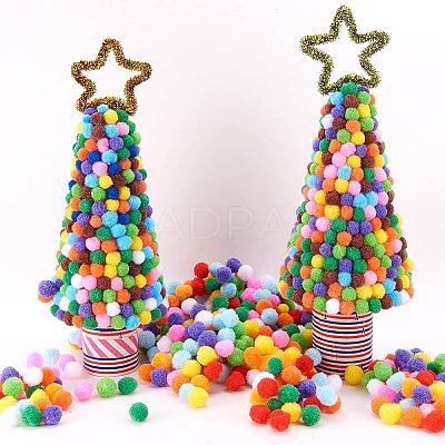 10mm Multicolor Assorted Pom Poms Balls About 2000pcs for DIY Doll Craft Party Decoration AJEW-PH0001-10mm-M-1