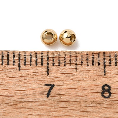 Brass Round Spacer Beads PALLOY-M029-03G-1