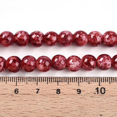 Baking Paint Glass Beads Strands DGLA-N003-8mm-A02-1