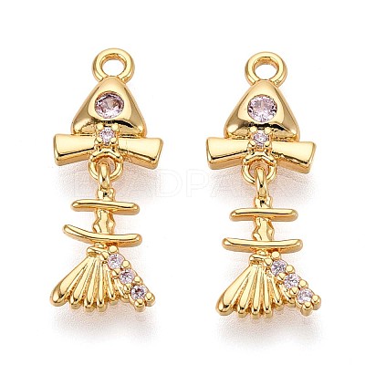 Brass Micro Pave Cubic Zirconia Pendants X1-KK-N263-80G-1