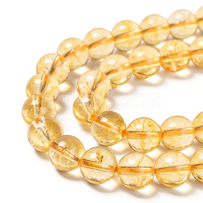 Natural Citrine Beads Strands G-E326-4mm-01-1