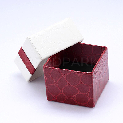 Rectangle Cardboard Ring Boxes with Black Velvet inside & Bowknot X-CBOX-N006-02-1