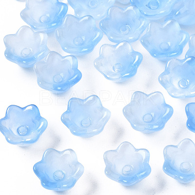 Transparent Two Tone Spray Painted Glass Beads GLAA-Q089-002B-001-1