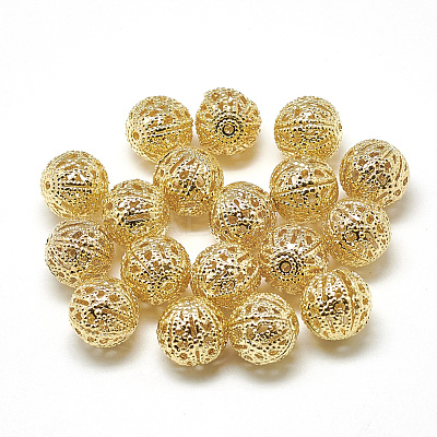Brass Filigree Beads KK-T032-183G-1