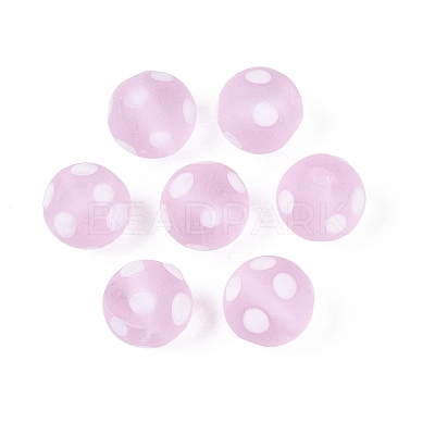 Frosted Handmade Lampwork Beads LAMP-Q039-10B-1