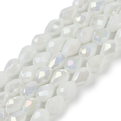 Opaque Solid Color Electroplate Glass Beads Strands EGLA-N013-P4mm-B02-1