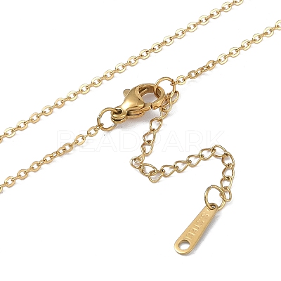 Ion Plating(IP) Initial Letter 304 Stainless Steel Pendant Necklaces NJEW-M199-01G-J-1