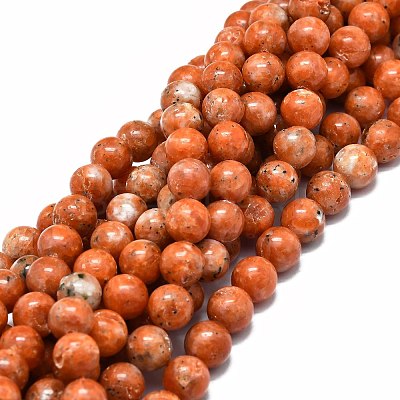 Natural Orange Calcite Beads Strands G-E576-74B-1