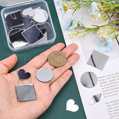 240Pcs 6 Styles Glass Mirror AJEW-GL0001-58-1