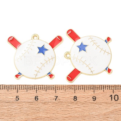 Baseball Alloy Enamel Pendants AL-CBA2679-07C-G01-1