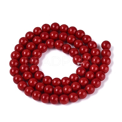 Opaque Solid Color Glass Beads Strands GLAA-T032-P6mm-20-1