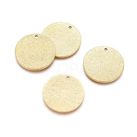Ion Plating(IP) 304 Stainless Steel Textured Pendants STAS-I098-01-20mm-G-1