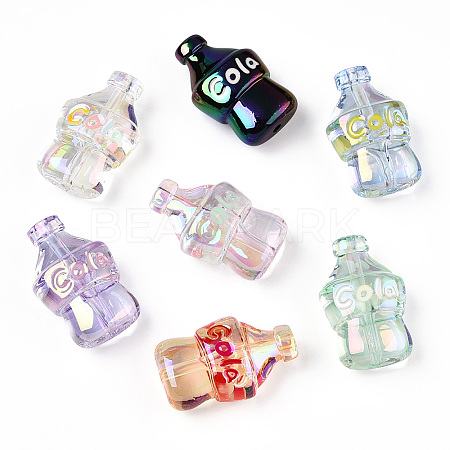 UV Plating Transparent Acrylic Beads X-PACR-N015-09-1