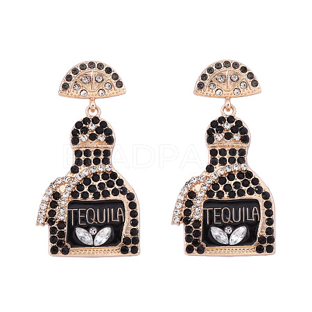 Zinc Alloy Rhinestone Dangle Stud Earrings FS-WG8FD93-06-1