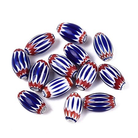 Handmade Millefiori Glass Barrel Beads LS-LA-N002-03D-1