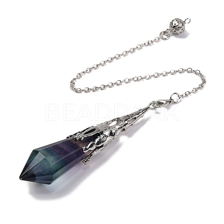 Natural Fluorite Pointed Dowsing Pendulum Big Pendants G-H285-06P-A30-1