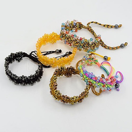 Trendy Jewelry Glass Bead Bracelets BJEW-M003-M-1