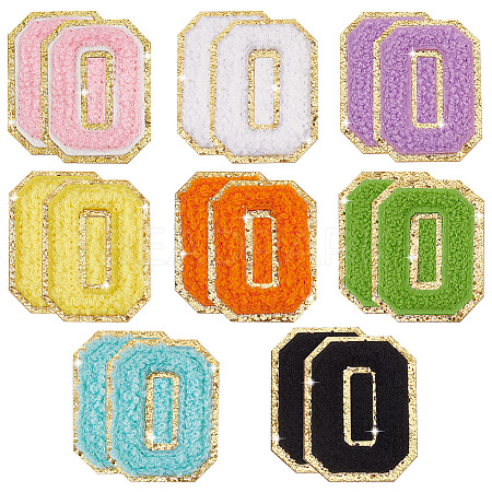   16Pcs 8 Colors Computerized Towel Embroidery Cloth Self Adhesive Patches PATC-PH0001-07A-1