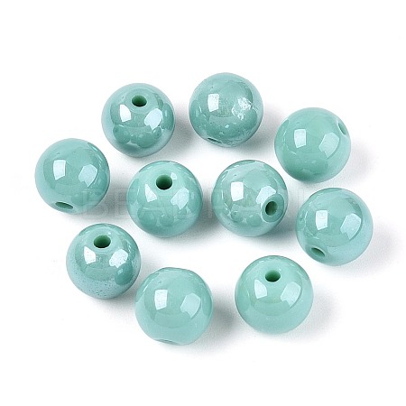 Electroplate Round Glass Beads Strands EGLA-T029-07E-1