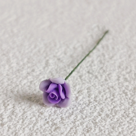 Resin Simulation Rose Model with Iron Wire PW-WG49153-16-1