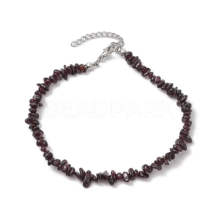Natural Gemstone Beads Anklets AJEW-AN00583-11-1