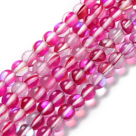 Synthetic Moonstone Beads Strands G-P528-J01-03-1